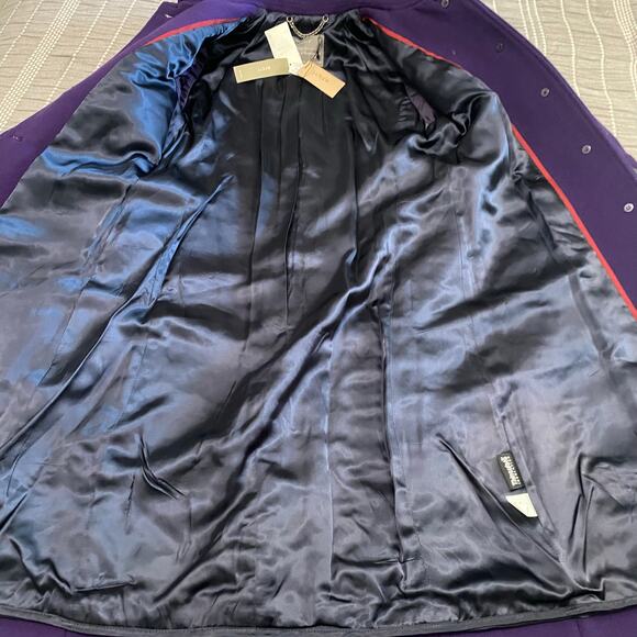 J. Crew Italian Wool Blend Jacket Purple Size 4 New Small Flaw Career Business - Picture 10 of 12